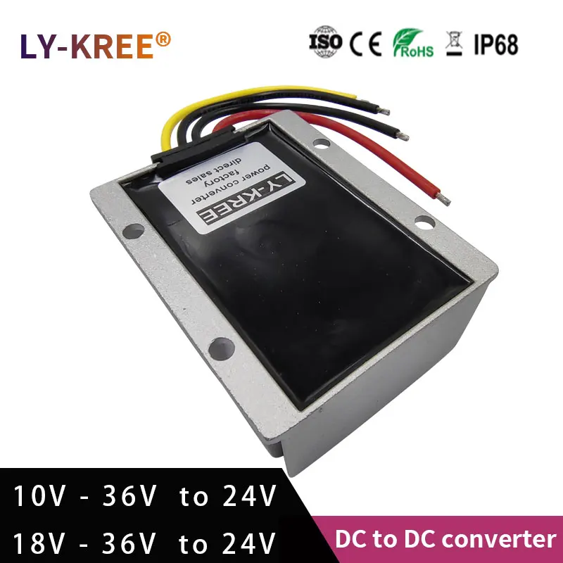 LY-KREE 10-36V to 24V Converter 12V 24V 15A 20A Automatic Lifting and Lowering of Pressure Voltage Stabilization DC - DC