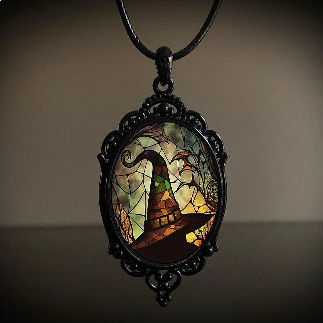 Hot Selling Gothic Crow Cross Pendant Necklace Halloween Witch Jewelry