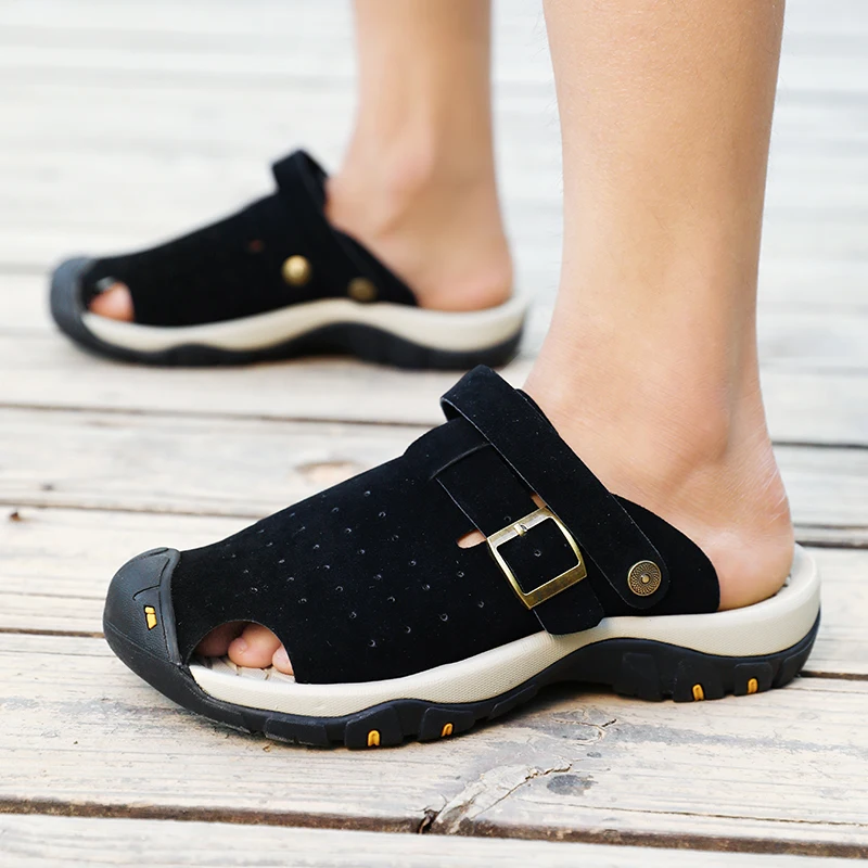 

Men's Beach Shoes Summer Classic Sandals Breathable Wear-resistant Soles Men's Camping Hiking Shoes