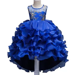 Baby Girls Princess Lace Flower Wedding Christmas Party Tutu Dress Children Kids Elegant Vestidos for 4-15Years Teenager Wear