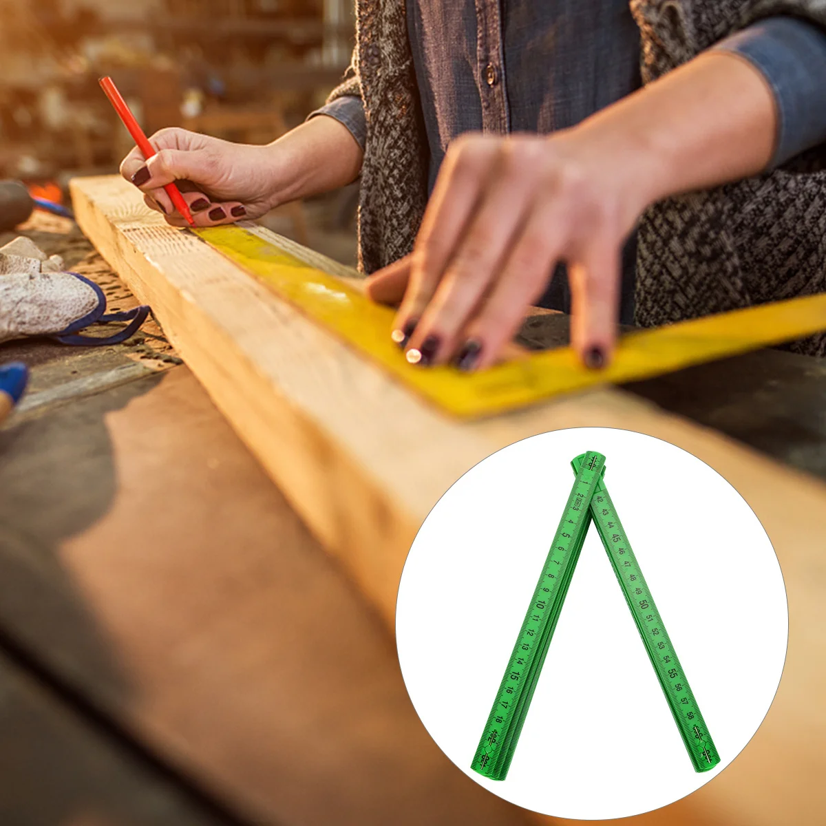 1 قطعة مسطرة بلاستيكية قابلة للطي دقيقة سم مم التخرج تصميم خالي من العين مثالي لـ DIY بها بنفسك الهواة استخدام حاكم قابل للطي تحت الماء #6