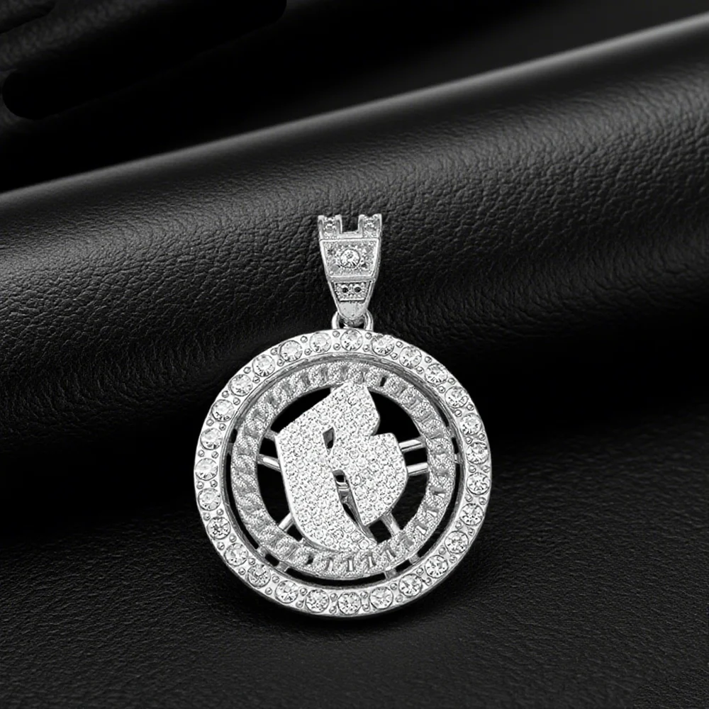 الهيب هوب تدوير كامل كريستال رسالة B قلادة قلادة مع 13 مللي متر ميامي الكوبية سلسلة القلائد صالح الرجال النساء الشرير مجوهرات الحفلات