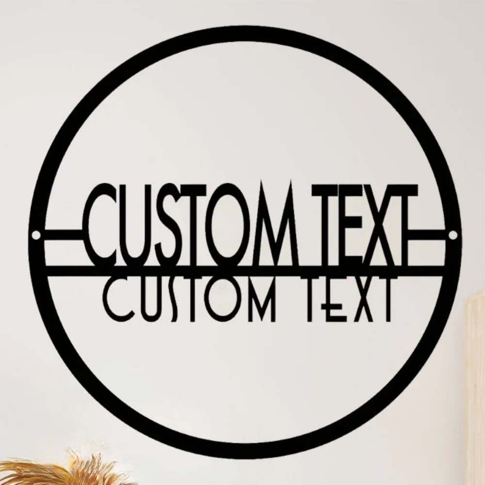 

Charming 1pc Customized Metal Address Sign Boasting Eternal Medieval Modern Round Design Perfect for Durable Outdoor