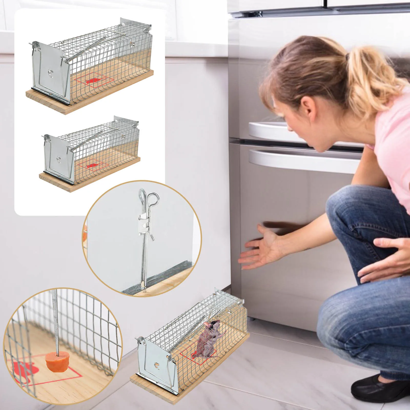 Household Mousetrap Large Space Automatic Rat Snake Trap Cage Entrapment Mouse Trap Rat Trap Mice Mousetrap Clip Pest Repeller