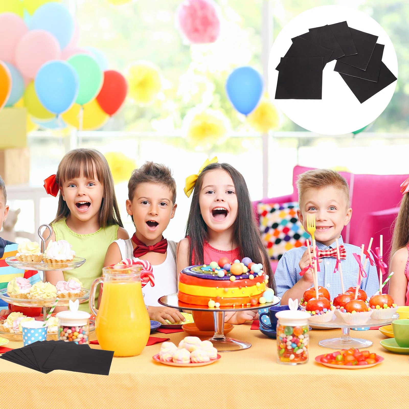 

20 Sheets Black Napkins 6 5x6 5 Inches Double Layered Disposable Cocktail Party Supplies Wedding Birthday Events Paper Napkins