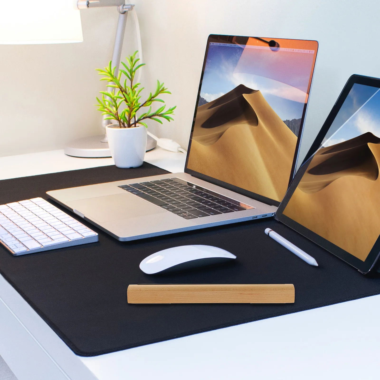 Natural Beech Wood Laptop Stand Tablet Holder Desktop Riser Ergonomic Portable Laptop Lift for Home Office Travel Desk Use