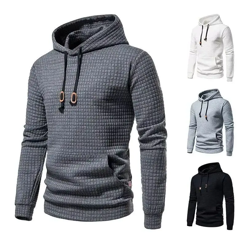 2025, Herbst/Winter, neuer Herren-Jacquard-Kapuzenpullover mit langen Ärmeln, warme Farbe, Kapuzen-Sweatshirt-Mantel, langsam laufendes Sweatshirt