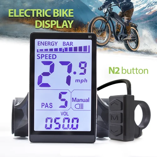 M5【UART2/N2】 Pantalla para bicicleta eléctrica, accesorios para bicicleta eléctrica, velocímetro de bicicleta con cable impermeable de 24V/36V/48V/60V