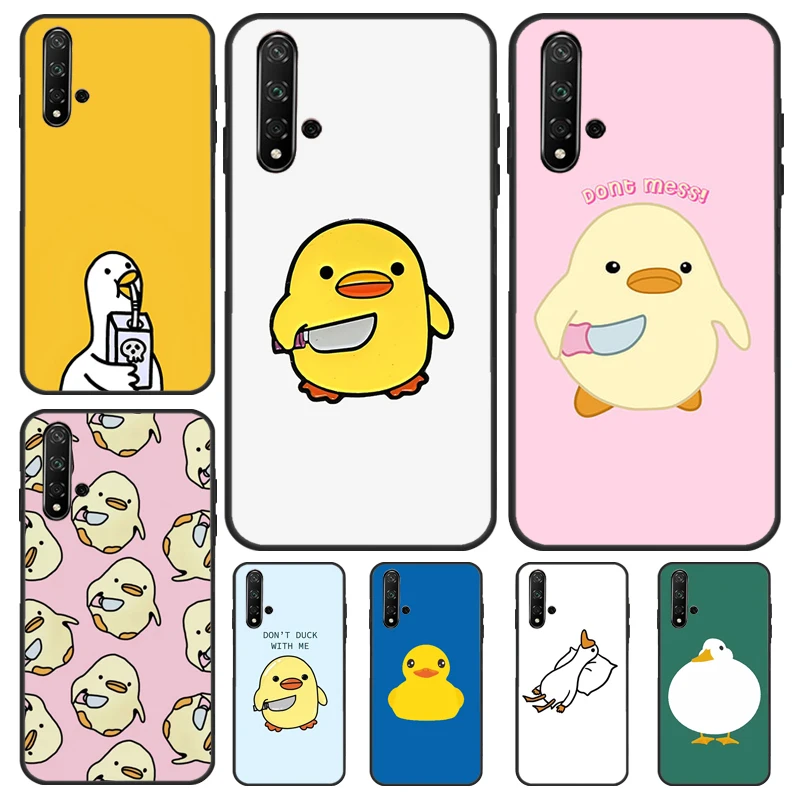 Cartoon Duck Knife Case For Huawei P Smart 2019 Nova 5T 9 10 SE 3i 8i 11i Y60 Y61 Y70 Y90 P20 P40 Lite P30 Pro