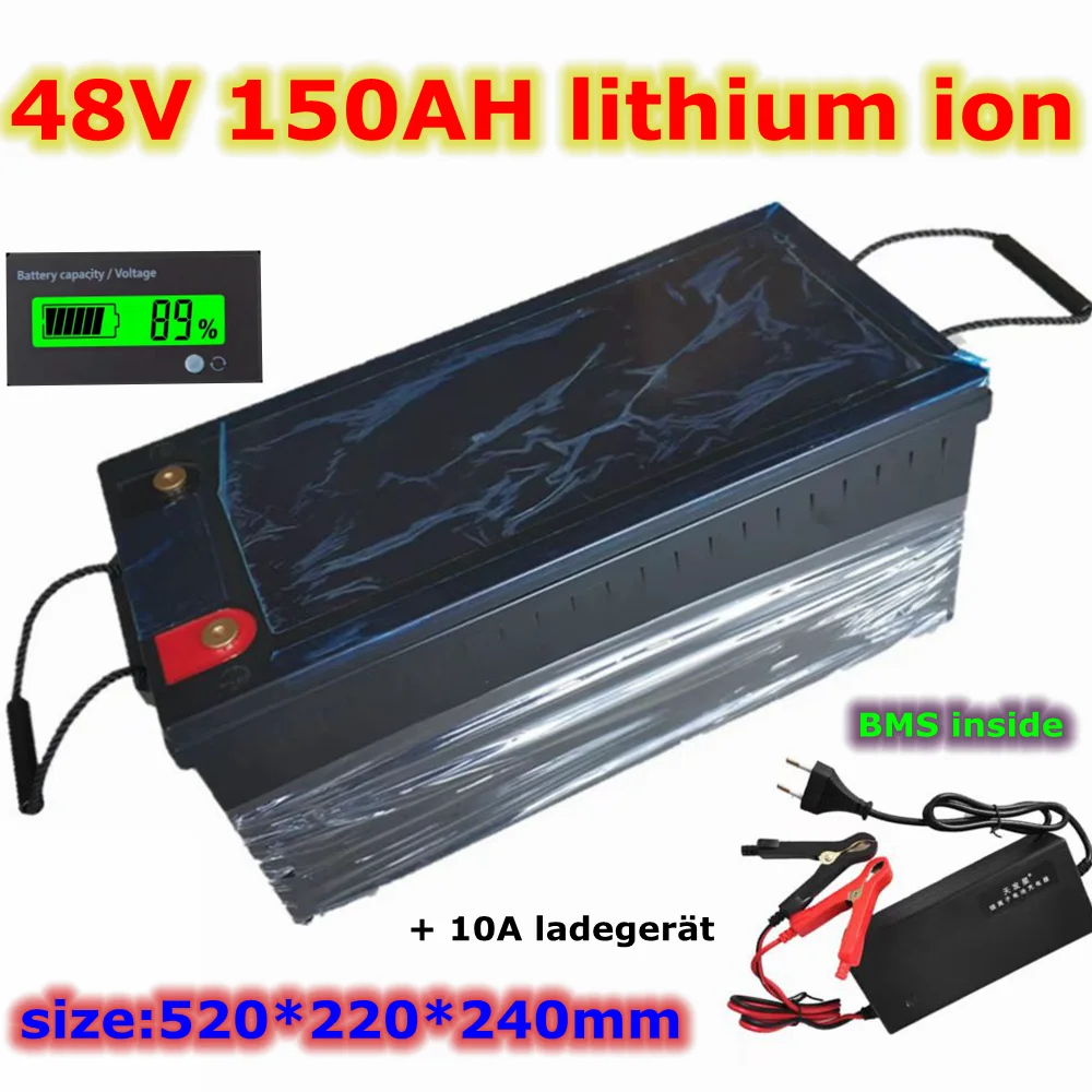 

48v 150AH Lithium-Ersetzen power batterie 48v 100Ah 5kwh 7kwh für backup RV EV inverter solar System + 10A