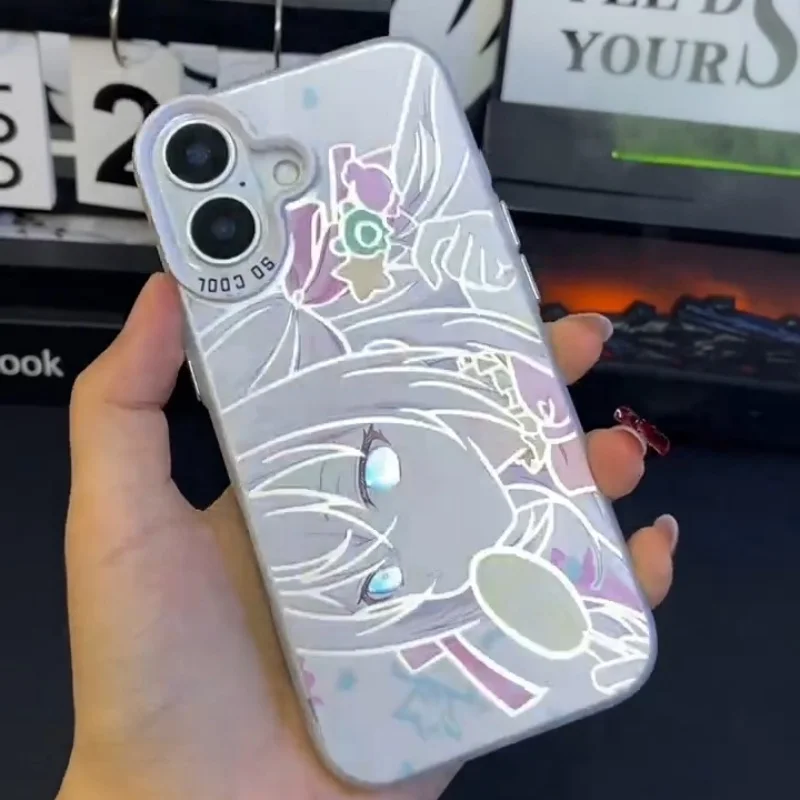 أنيمي فتاة أليسا زميل جراب هاتف آيفون 11 12 13 14 15 16 17 برو ماكس زائد الهواء البسيطة أليها يخفي غطاءها الروسية #6