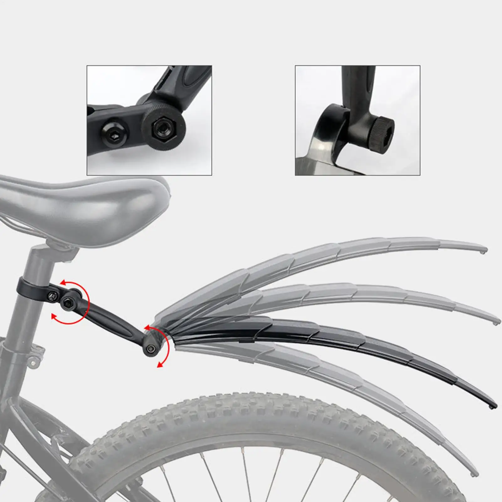 Mountain Bike Fenders Telescopic Bicycle Front and Rear Mudguard Road Bike Fenders for Commuting Mountain Road Trip Travel Trail