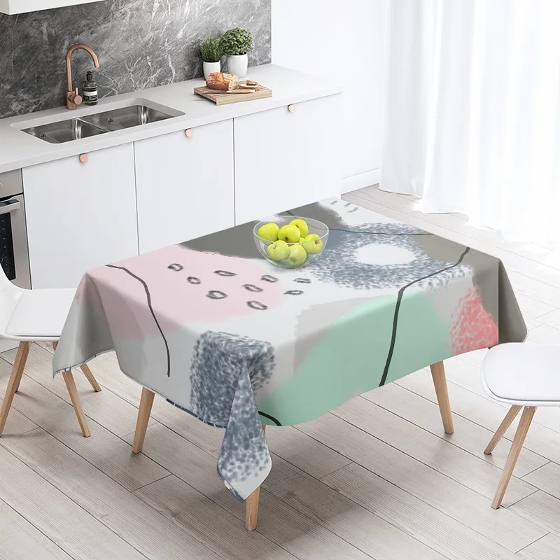 مجردة هندسية مفرش المائدة مقاوم للماء مقاومة للبقع الطرف الديكور مطعم مقهى طاولة طعام مفارش المائدة 140X200cm