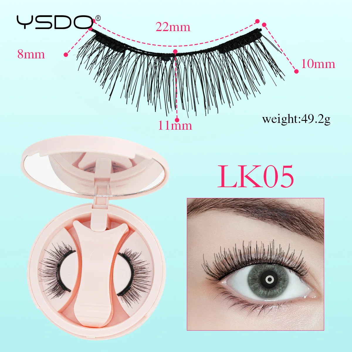 YSDO Magnetische Wimpern 1 Paar Natürliche Magnetische Nerz-Kunstwimpern Wiederverwendbare Flauschige Dicke 3D Falsche Wimpern mit Applikator Klebefrei – Detail 26