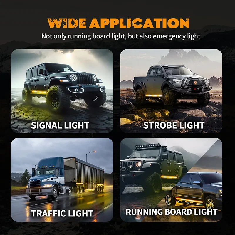 Brighten Up Your Pickup Truck with LED Flowing Decorative Light Strip Emergency Flashing Warning Lights 12-24V