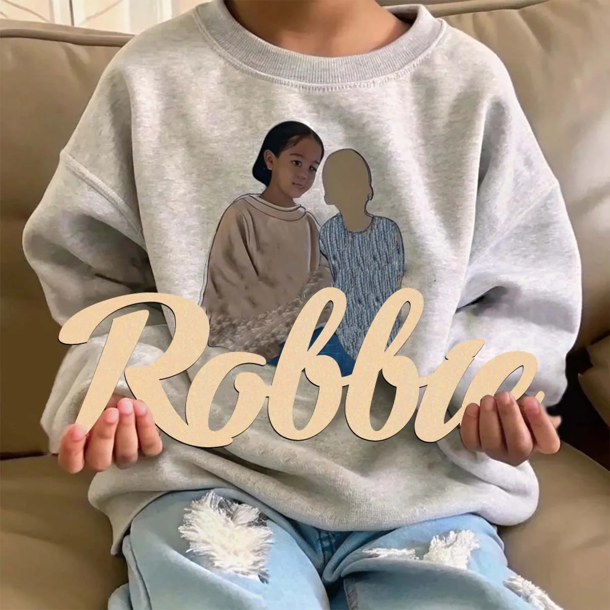 1PC Long-Lasting robbie example Customized Name Wooden Plaque Wooden Decor Wooden Sign Handcrafted Elegant Cursive Lettering