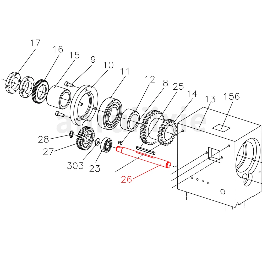 High/Low Gear Shaft SIEG C3-026 H/L Second Axis JET BD-7 Intermediate Shaft 7