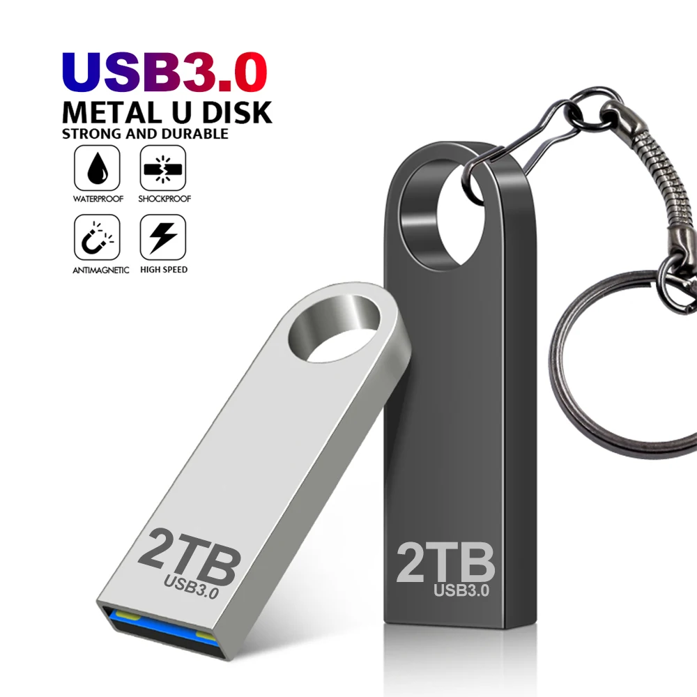 דיסק מטאלי חדש לשנת 2025 בנפח 2TB, דיסק פלאש USB בנפח 1TB במהירות גבוהה, דיסק פנדרייב בנפח 512TB ובנפח 128GB, זיכרון USB 3.0 לציוד של Xiaomi Mijia