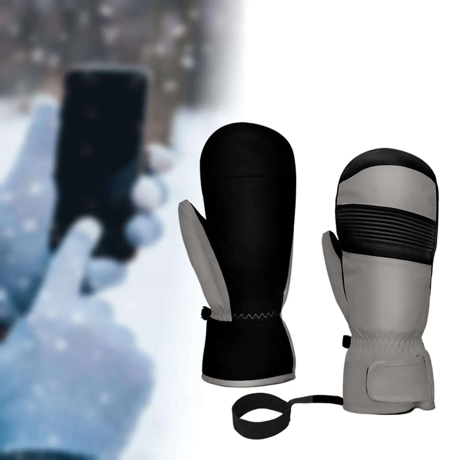 

1 Pair Skiing Equipment Practical Ski Mittens Comfortable Windproof Ski Gloves for Running Winter Sports Skiing Outdoor Skating