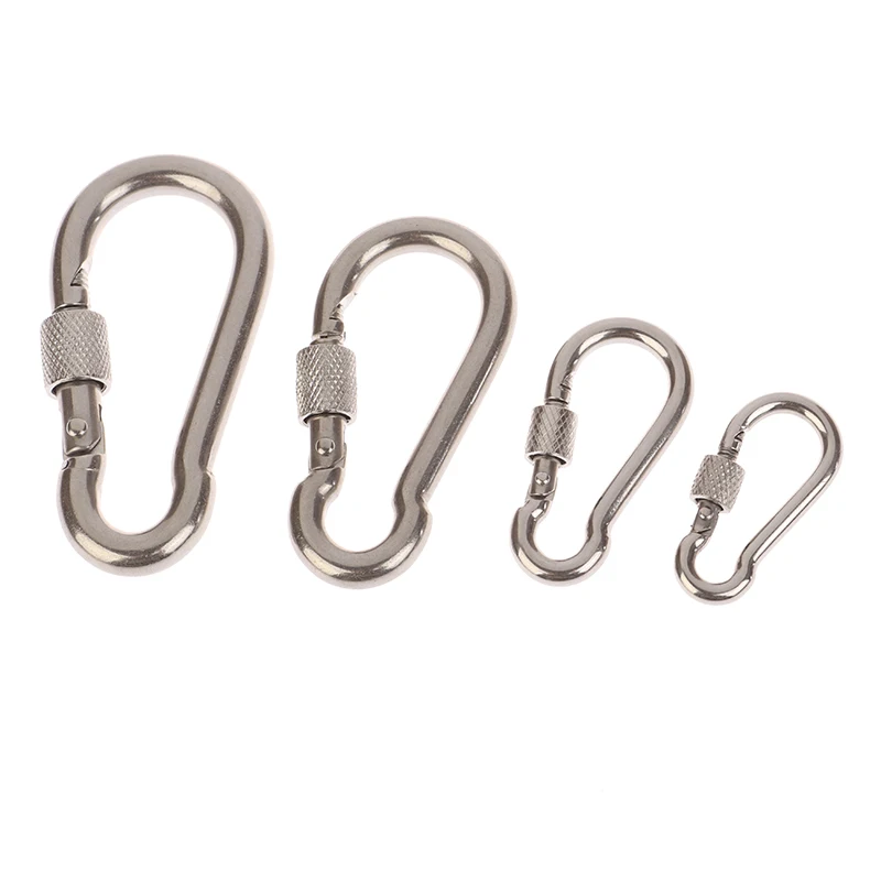 1pc Multifunctional Snap Shackle Chain Fastener Hook 304 Stainless Steel Spring Snap Carabiner Quick Link Lock Ring Hook