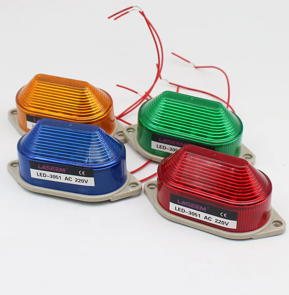 LED-3051 Strobe Signal Warning light 12V 24V 220V Indicator light LED Lamp small Flashing Light Security Alarm