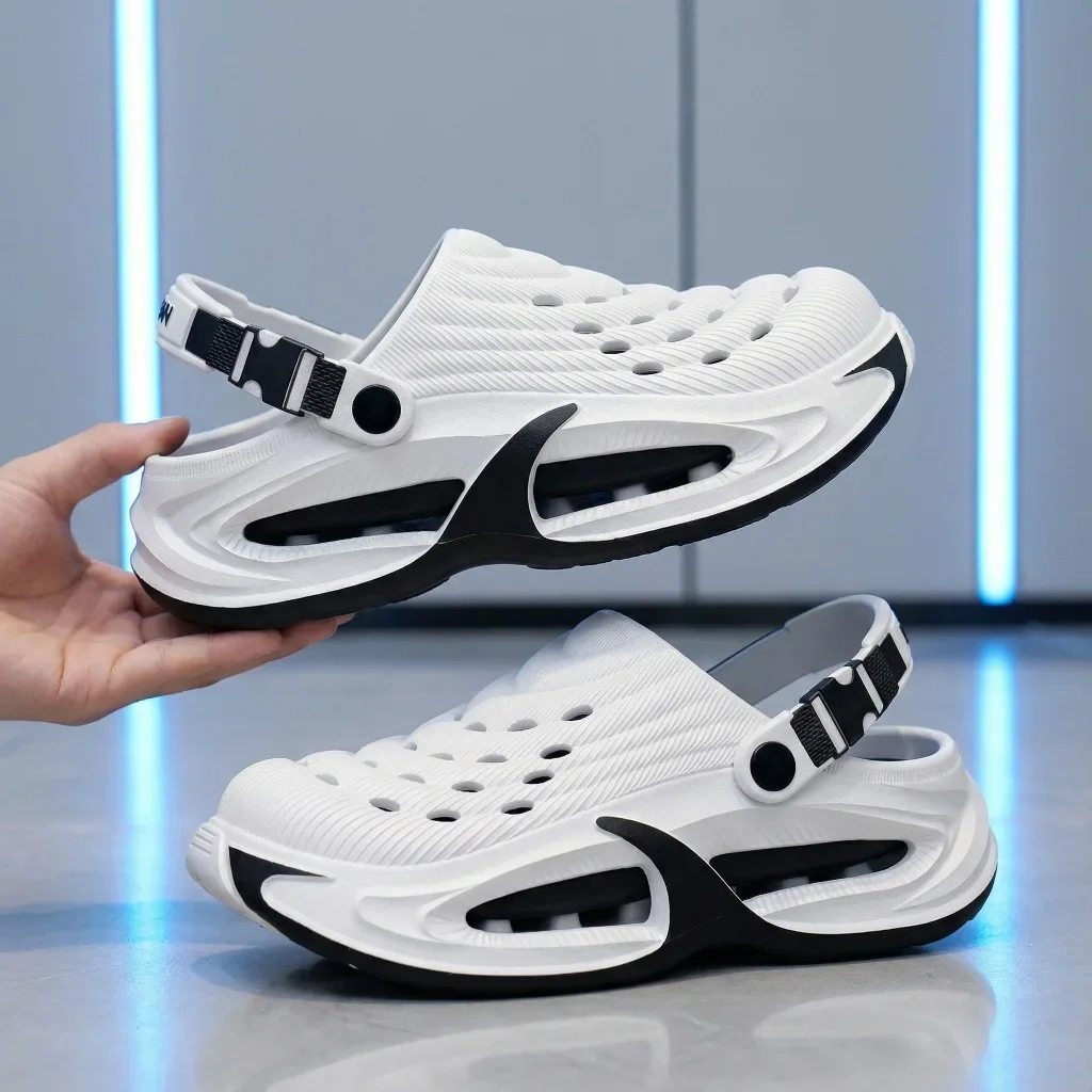Herren-Clogs für den Sommer, EVA, leicht, weiche Sohle, Wasser- und Strandpantoffeln, rutschfest, verschleißfest, zum Fahren, Dual-Use-Sandalen – Detail 17