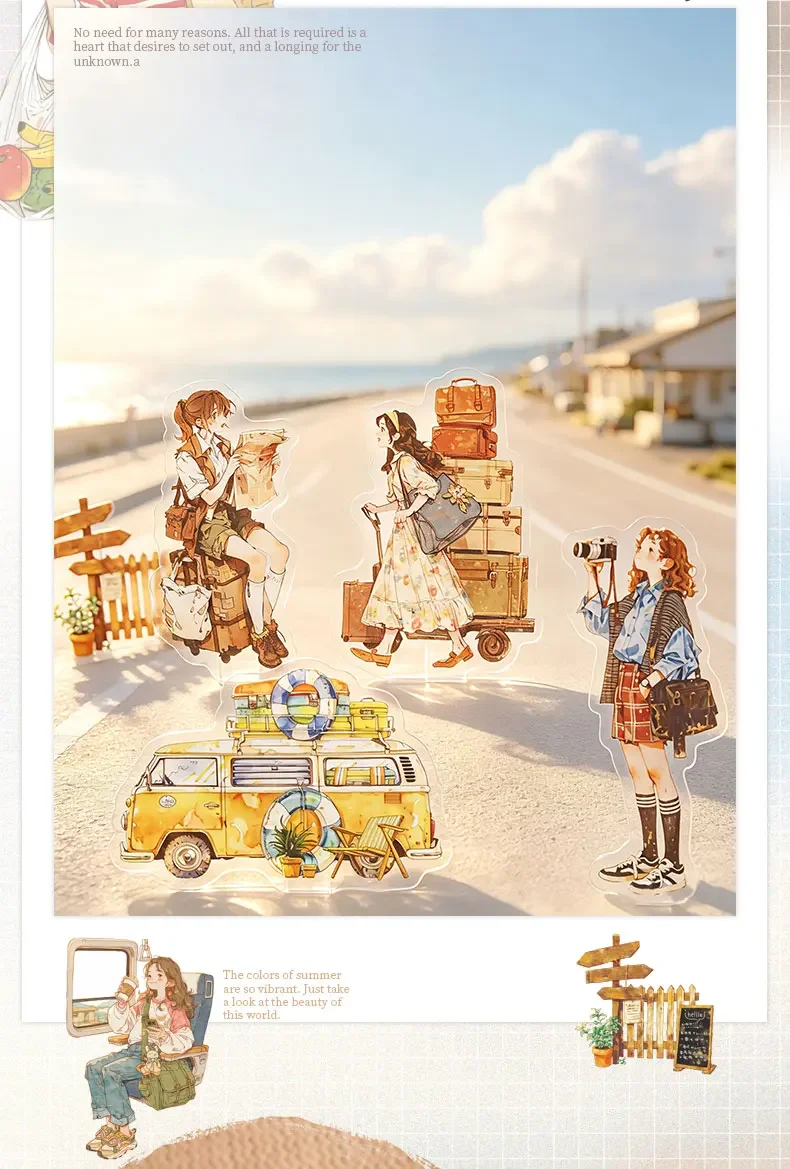 JIANWU Vintage Life Flower Character Landscape Material Collage Scrapbooking PET Sticker Creative DIY Journal Stationery