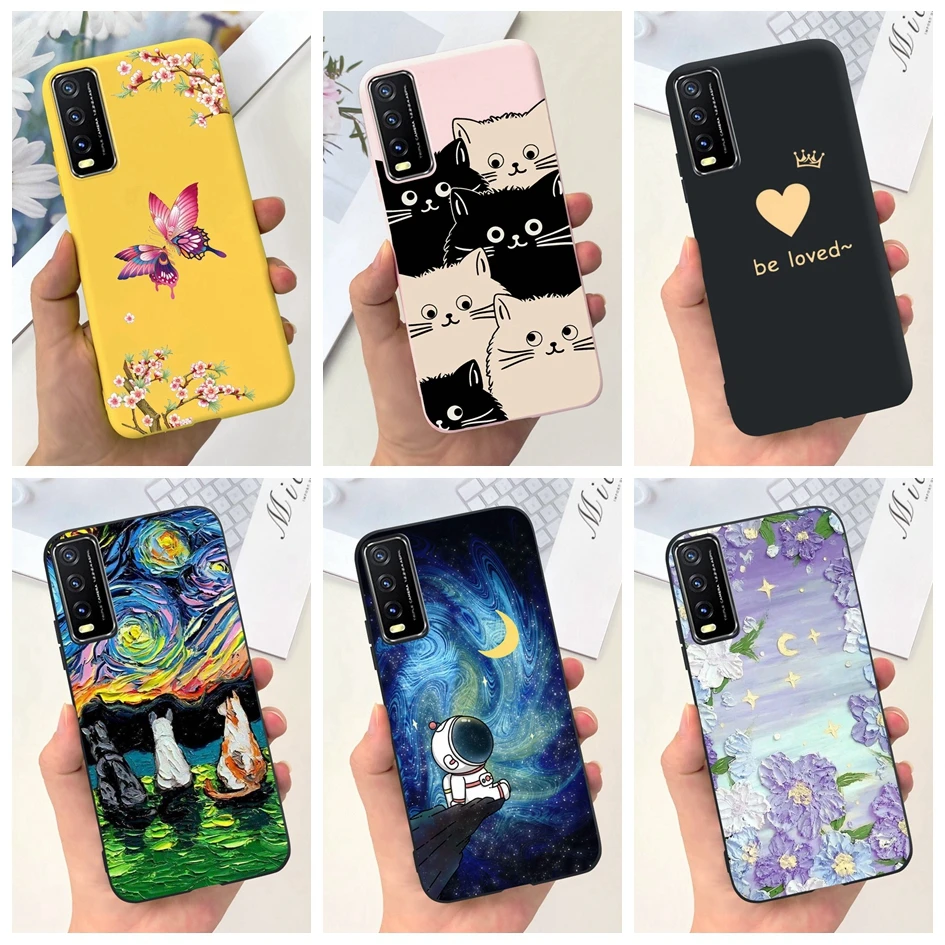 For Vivo Y20 V2029 Case Cute Astronaut Cartoon Soft Cover For Vivo Y20i Y20S Y20A Y20G Y11S Y12S VivoY20 Y 20i Shockproof Bumper