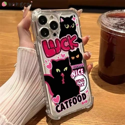 For Google Pixel 9 8 8A 7 7A 6A 6 Pro Phone Case Cool Black Cat Pink Transparent Soft Cover