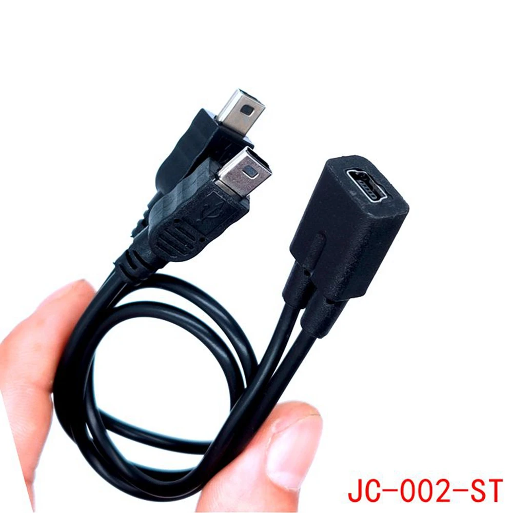 Mini USB 1 do 2 Y kabel splittera, USB 2.0 Mini 5-Pin kobiecy męski + Micro USB konwerter męski szybki kabel do ładowania