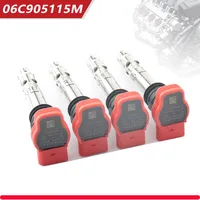 Bobina de encendido de 4 piezas compatible con 1,8 T 3,0 V6 06C 905115 M 06B 905115 R para VW Jetta Golf GTI MK4 Passat B5 Beetle Polo A4 A6 A8 TT