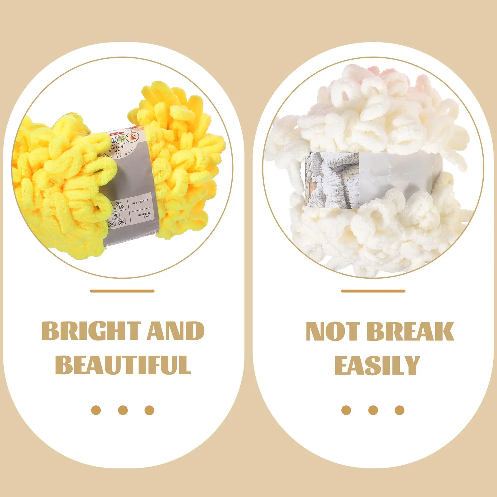 

4 Rolls Polyester Hand Knitting Thread DIY Yarn Portable Crochet Thread for Crafts Weaving Pillow Decoration