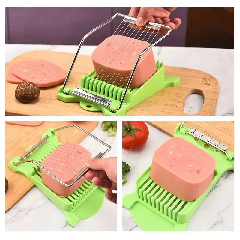 Stainless Steel 10 Wire Lunch Meat Slicer Multipurpose Food Slicer Lunch Meat Cutter Hams Spam Cheese Slicer Kitchen Gadgets