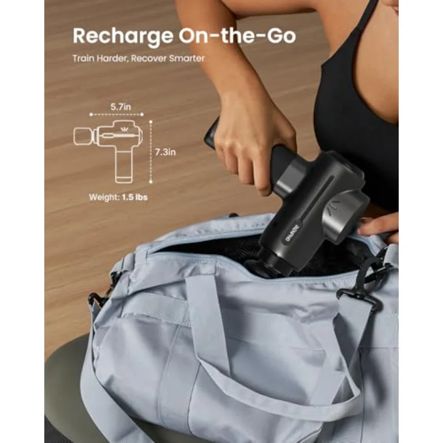 Active+ Thermacool Massage Gun for back and neck relief aluminum alloy body black heat cold therapy app-controlled with video-g view 6