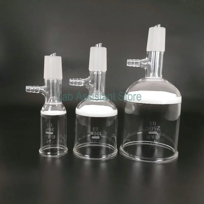 Embudo de succión de núcleo de arena, equipo de laboratorio, filtro G3 de vidrio, 1 piezas, 30ml/60ml/100ml/150ml/250ml/500ml/1000ml