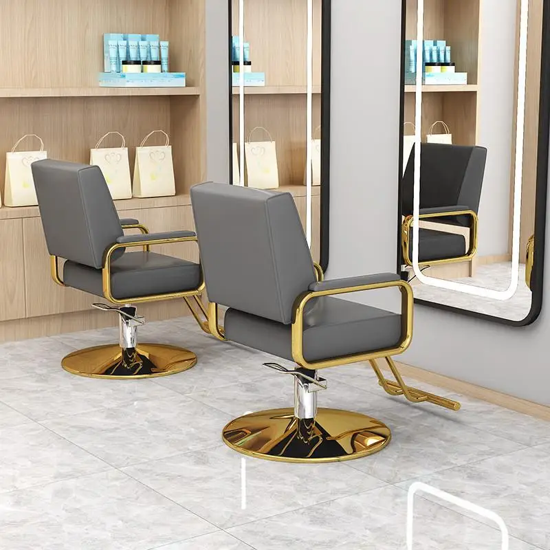 

Professional Manicure Barber Chair Dressing Beaut With Headrest Hairstyle Barber Chair Golden Metal Sedie Furniture CC50LFY