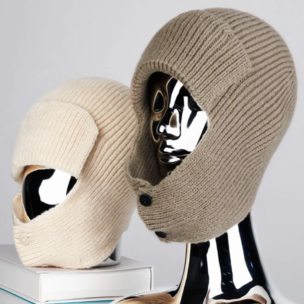 

Beanie Hat Skull Slouchy Unisex Winter Ski cold-proof Neck Protection Knitted Cap Men Women Woolen Travel 7M118