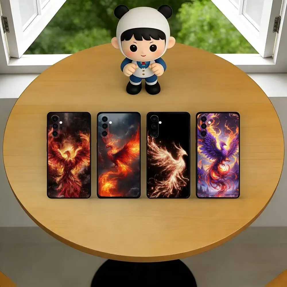 Cool P-Phoenix Phone Case Black Silicone Soft For Samsung Galaxy A73,A72,A71,A70,A53,A52,A51