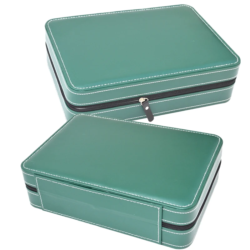 Watch Box Portable Travel Zipper PU Leather Storage Case Watch Display Box for Business Trips and Christmas Gifts
