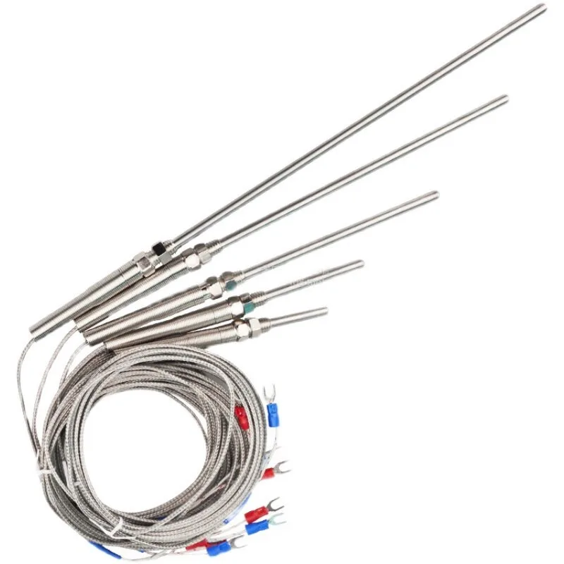 K Type Probe Thermocouple Temperature Sensor M8 Thread Metal Shielded Wire Temperature Sensing Line for Temperature Meter