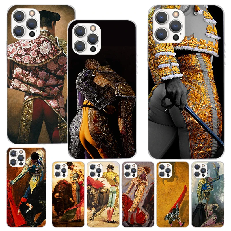 Bullfight Bull Fighter Matador Phone Case For Apple iPhone 16 15 14 13 12 11 Pro Max Mini XS XR X 7 Plus 8 + SE Soft Silicone Pr