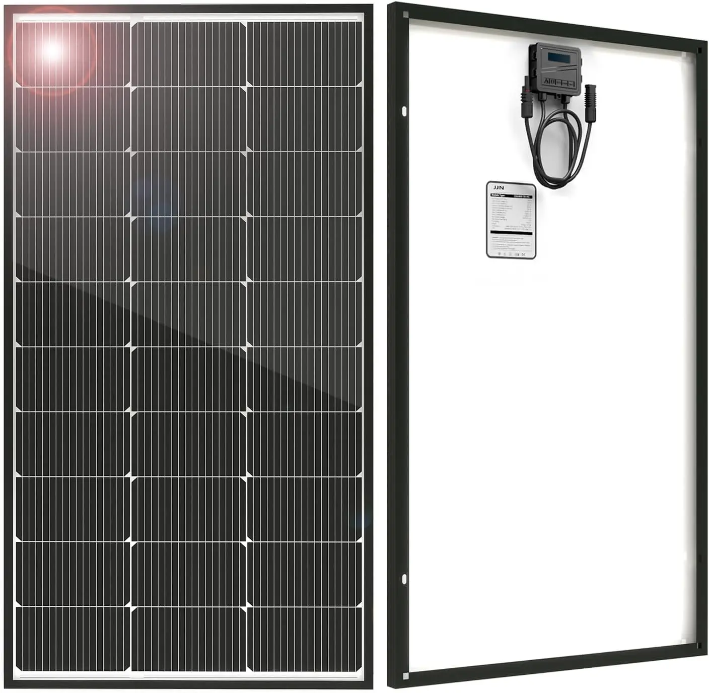 100 Watt Solar Panel, 25% High Coversion Rate Solar Module PV Charge for Boat Rooftop Caravan and Other Off-Grid System