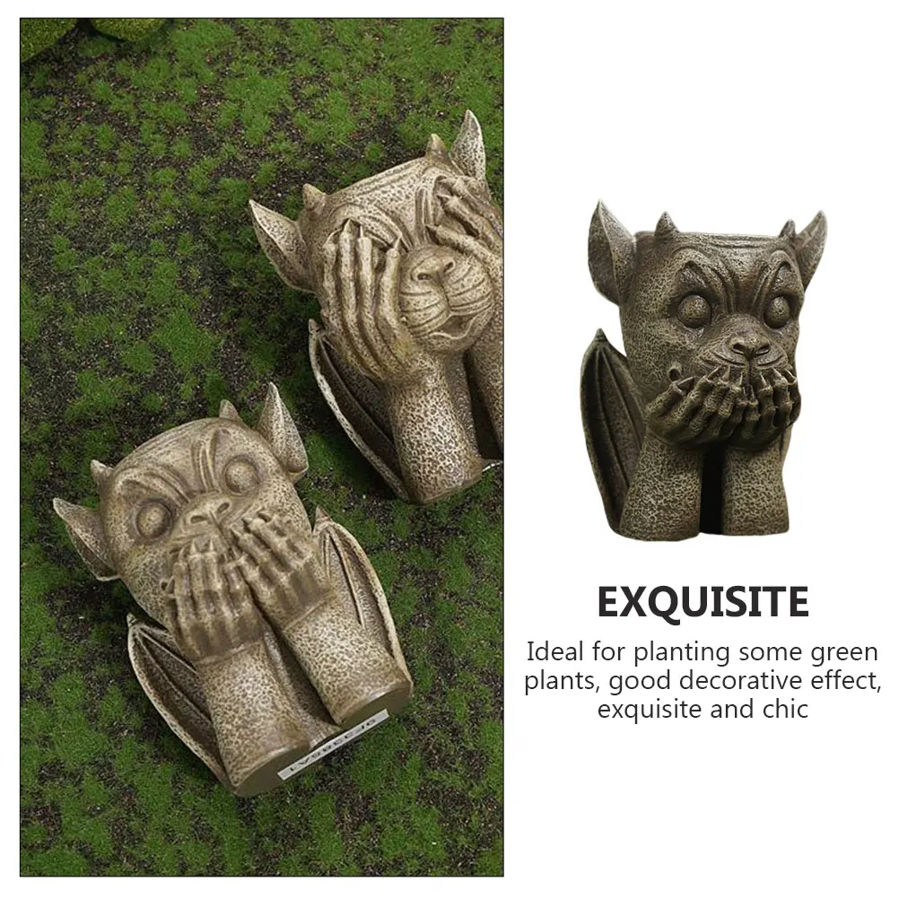 

Flower Pot Crafts Succulent Flowerpot Resin Ornament Garden Three No Outdoor Decoration Plants Gardening Planter