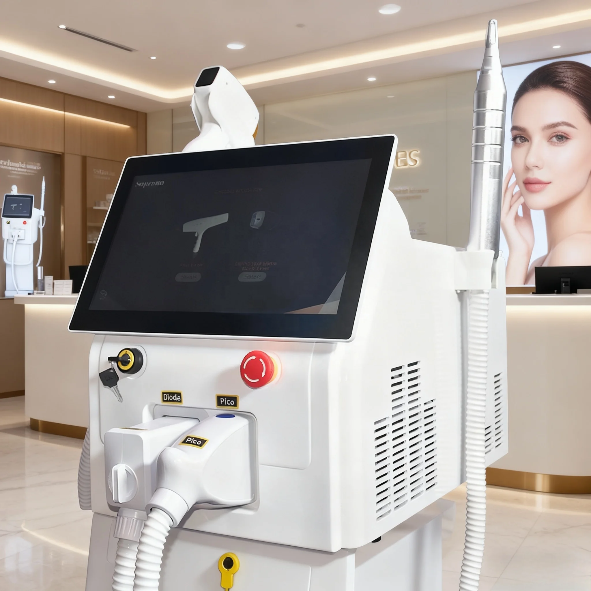 2026 New 2 In 1 808 Diode Pico Laser Nd Yag Picosecond Laser Tattoo Removal And 808nm Diode Laser Hair Removal Machine