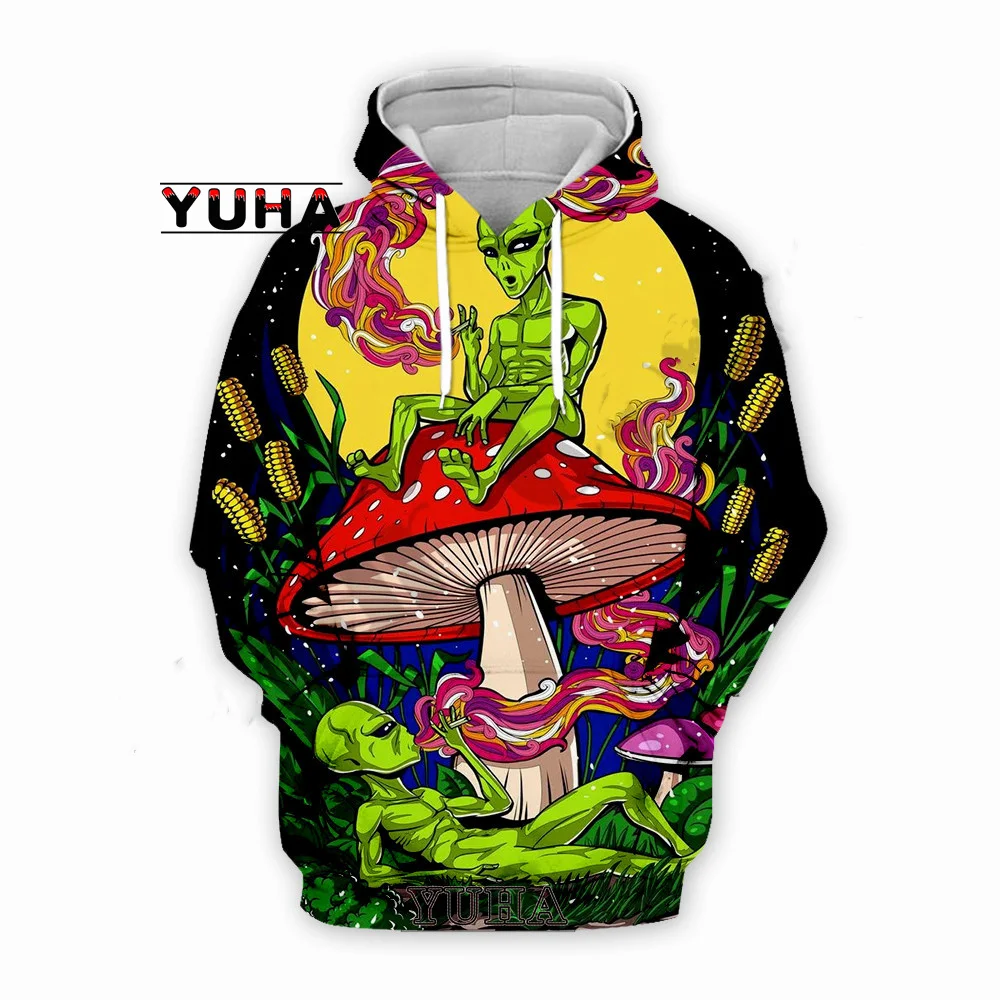 

3D print Newfashion Mushroom Hippie Art Harajuku Unique Streetwear Funny Awsome Casual Hoodie/Sweatshirt/