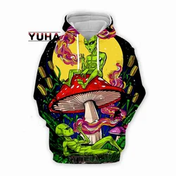 Sudadera con capucha con estampado 3D, ropa de calle única, Harajuku, arte Hippie, seta, divertida, Awsome, informal, nueva moda