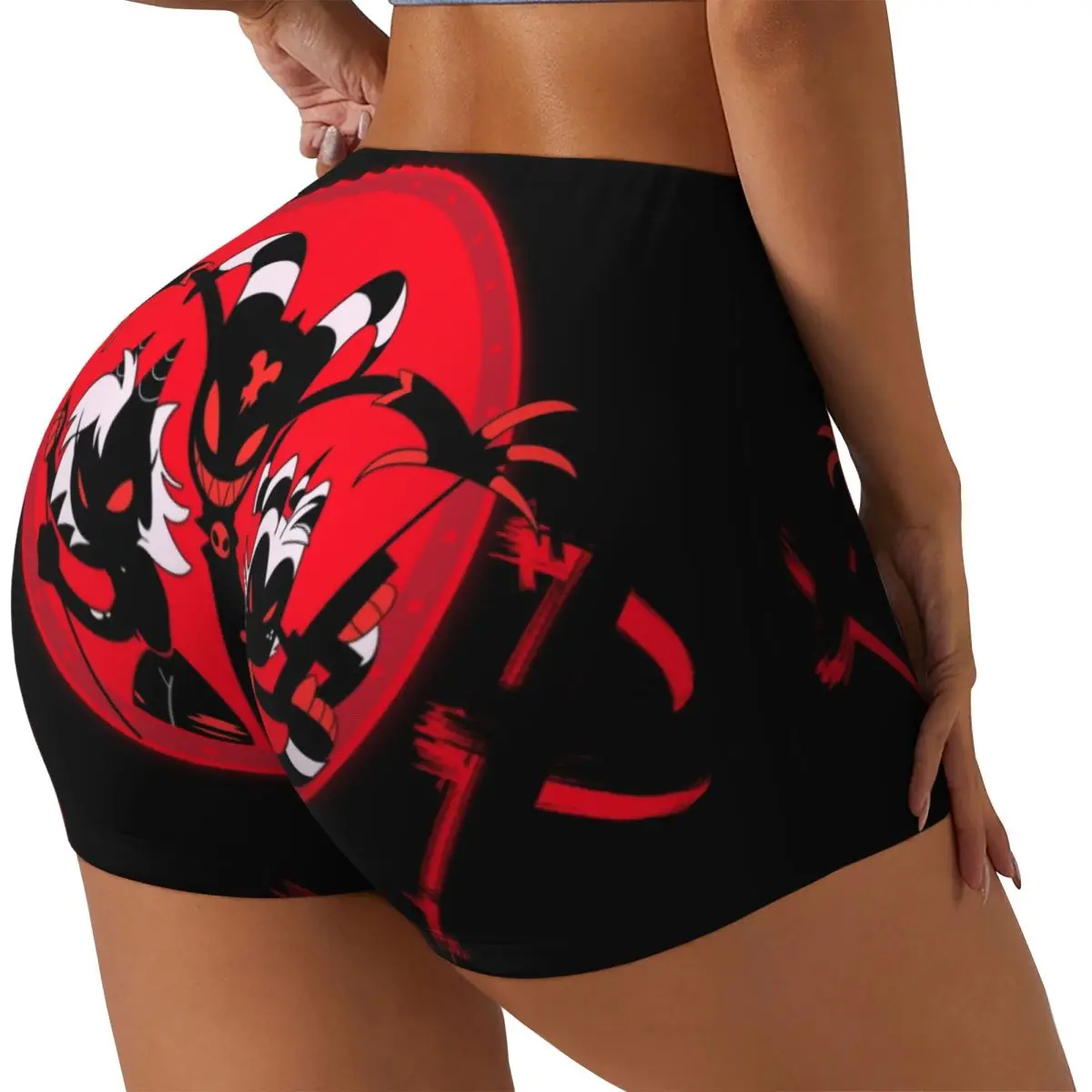 مخصص المرأة Helluva Boss شعار تجريب اليوغا السراويل روح الدعابة الكرتون فيلم رياضة السائق تشغيل السراويل