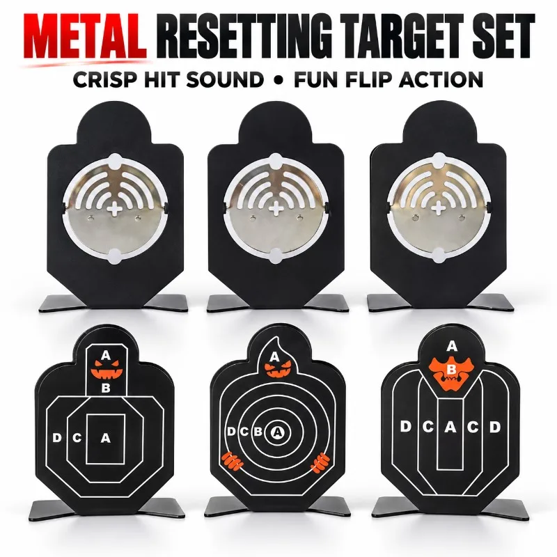 Freestanding Metal Practice Target Crisp Hit Sound Self Reset Function Home Hobby Game Accessory