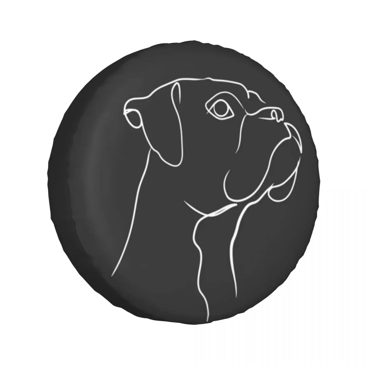 

Чехол на запасное колесо Boxer Dog Line Art для Jeep SUV RV 4WD Trailer 4x4, защитные чехлы для колес 14 дюймов, 15 дюймов, 16 дюймов, 17 дюймов