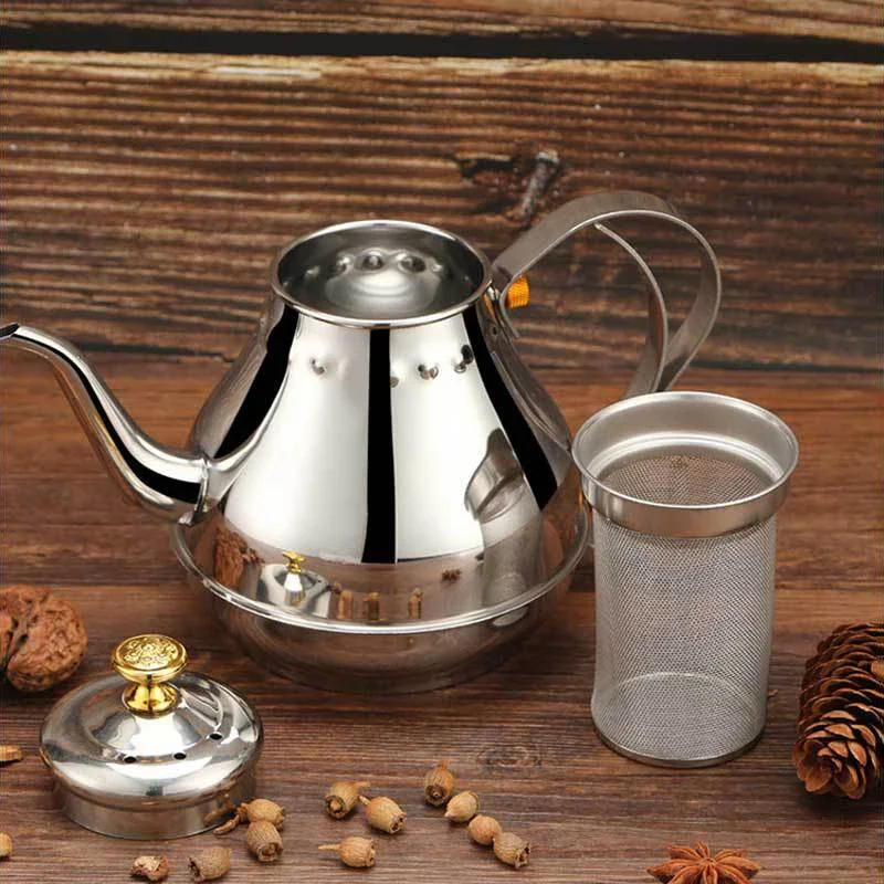 1.2/1.8L Teapot with Tea Filter 304 Stainless Steel Coffee Tea Pot Water Kettle Induction Cooker Stove Universal Kitchen Tool - view 4